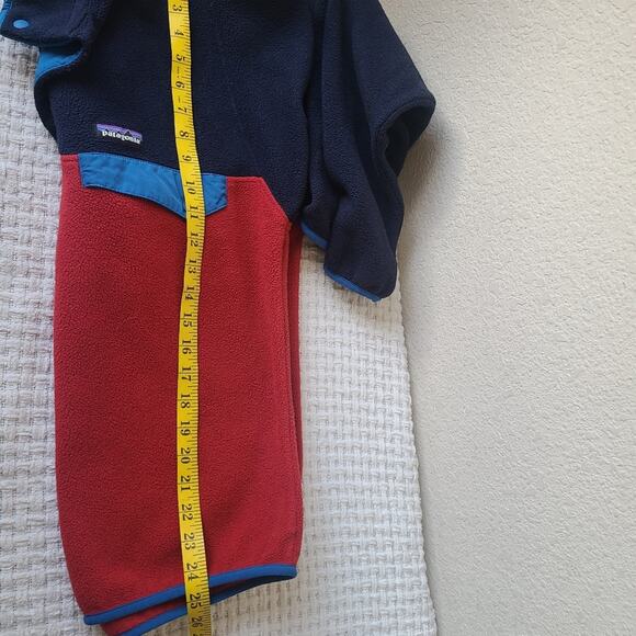 Patagonia Synchilla Snap T Navy Blue Red Pullover Fleece Sweater Women's XS - Picture 5 of 9